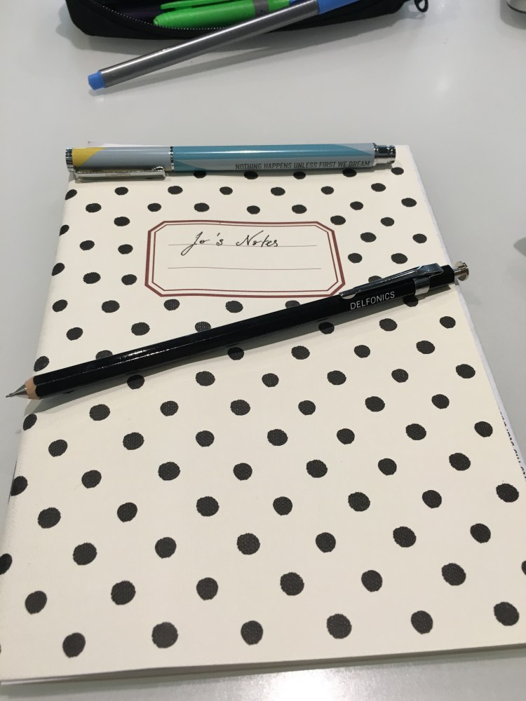 notebook and pencil